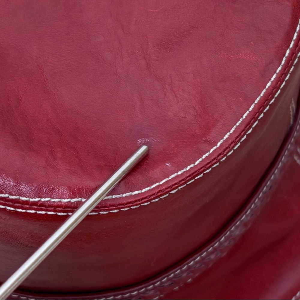 Brighton Cherry Red Leather Bucket Hat Boho OS - Picture 13 of 14